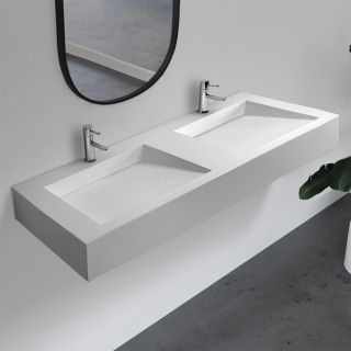 Подвесная раковина ABBER Stein AS2643-1.5 двойная 152см белый матовый